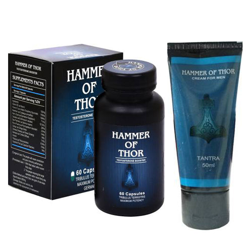 Hammerr Of Thorr Testosterone Increases Booster Capsules with Hammer OF Thor Cream For Men 50ml Power Booster Stamina