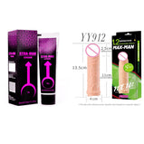7 INCH Max-Man Single Hole Dragon Reusable Extender Extension Sleeve African Condom + Xtra Man Original African Cream for Men King Size Penis Enlargement 50 ml