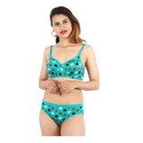 VSSC Bra & Panty Set Polka Print Green Lingerie Set - Light Green