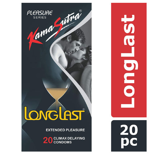 Kama Sutra LongLast Condoms, Dotted Texture, 20 Pcs