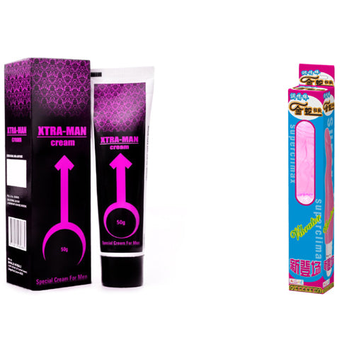 Xtra Man XXL CREME Bigger Strong Man Enlarger Max Size Cream Gold Largo Extra 50 ml + 9 Inch Waterproof Silicone African Long Soft Long Anal Massager FOR Women DG56 Massager  (Multicolor)