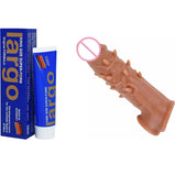 Largo Original African Cream for Men King Size Penis Enlargement 40 ml - Made In Germany + 7.63 INCH Jumbo Double Hole Silicone Reusable/Washable Penis Extension Sleeve Condom