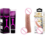 Xtra Man XXL CREME Bigger Strong Man Enlarger Max Size Cream Gold Largo Extra 50 ml + Realistic 9 Inch Silicone Toy Extension - Smooth Sexy Addorable Condom