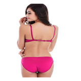 VSSC Bra & Panty Set Solid Lingerie Set - Pink