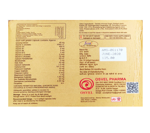 VSSC Osvital Softgel Multivitamin 10 Capsule - Pack of 4
