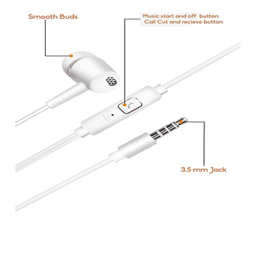 Headphoe 3.5mm Wired Headset for Oppo7 Redmi Note