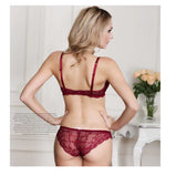 VSSC Bra & Panty Set Self Design Red Lingerie Set - Red