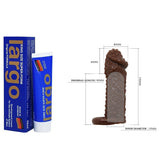 Largo Original African Cream for Men King Size Penis Enlargement 40 ml - Made In Germany + Very Pure Silicone 5.89 Inch Choco/Skin Colour - Reusable Washable Extender Sleeve Condom