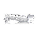 7 Inch Reusable Penis Silicone Double Pleasure Extra Time Love Super Jumbo Ribbed - Transparent