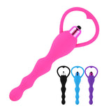 Waterproof Anal Toys for Men Women Silicone Anal Plug Vibrating Long Anal Beads Prostate Massage Vibrator Butt Plug BAP56 Massager  (Multicolor)