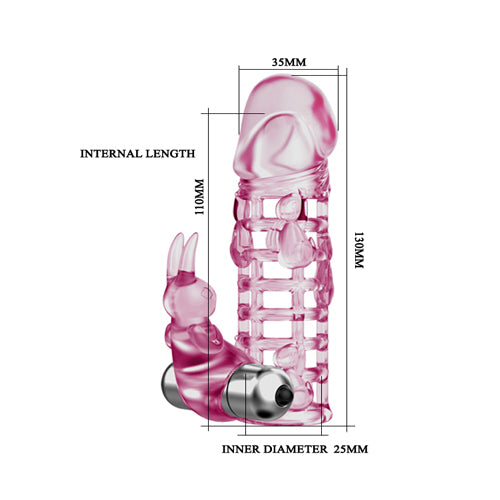 8 Inch Reusable Waterproof Vibarting Penis Extension Sleeve